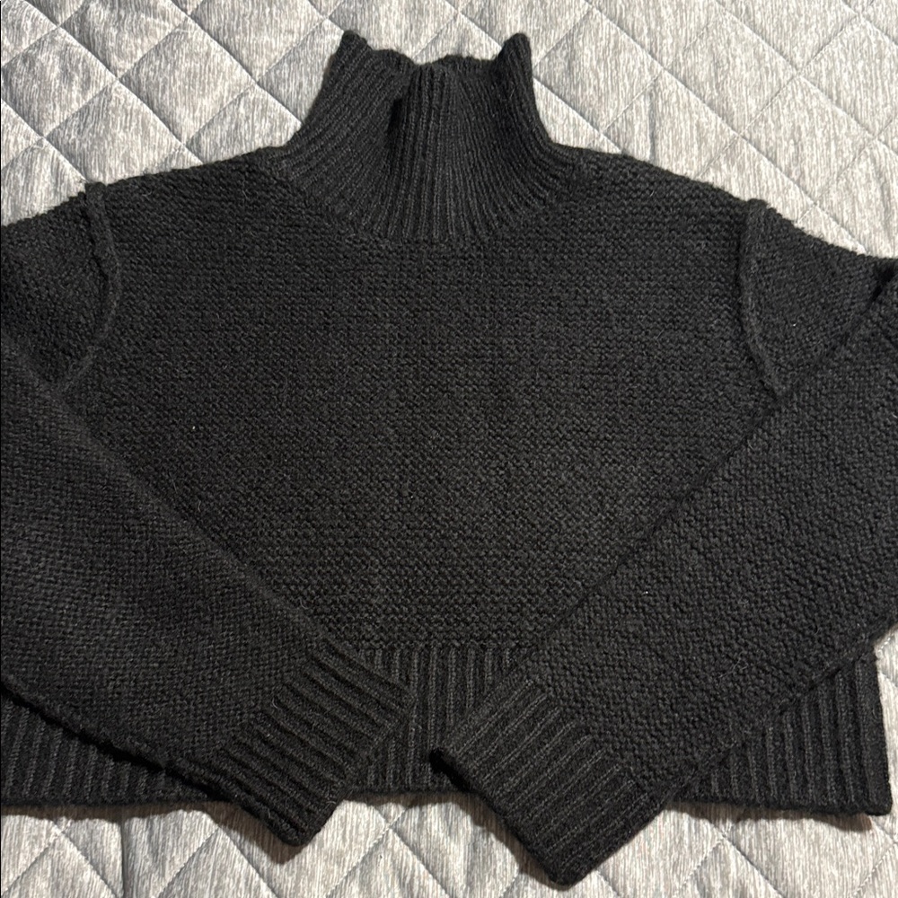 Elodie Black Turtleneck Cropped Sweater in an X-Small